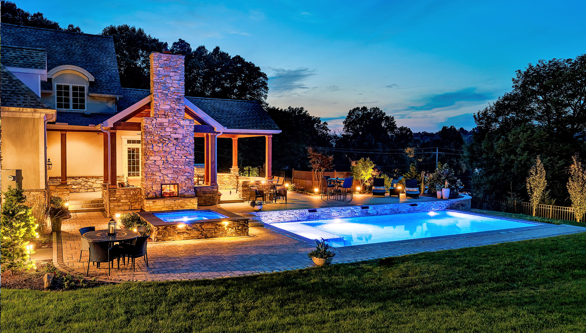 Linglestown PA landscape, poolscape and outdoor lighting design and installation